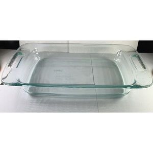 Vintage Pyrex Baking Pan w/ Handles C233 Aqua 9" x 13"  3 QT Casserole Dish USA